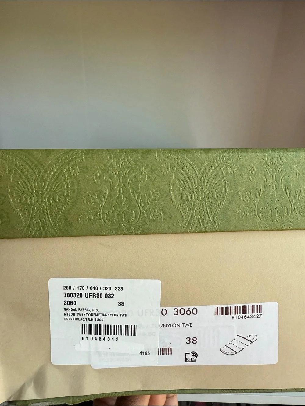 Gucci Green and Red Sandals women size 38 new - Picture 5 of 6